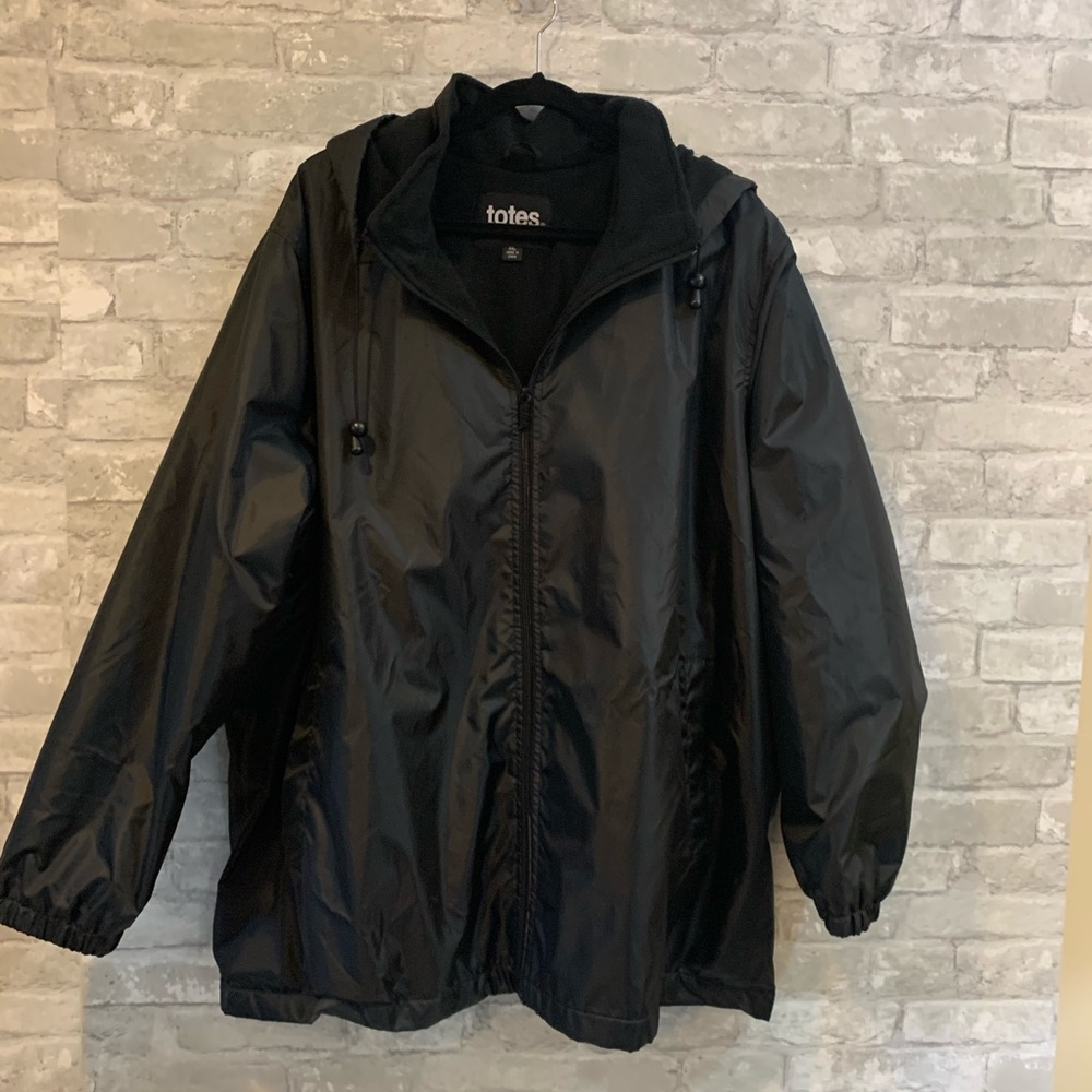 Totes 4XL Black Fleece Lined Rain Jacket